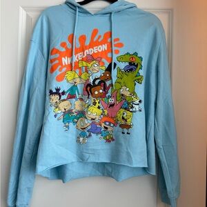 Nickelodeon Cropped Blue Hoodie